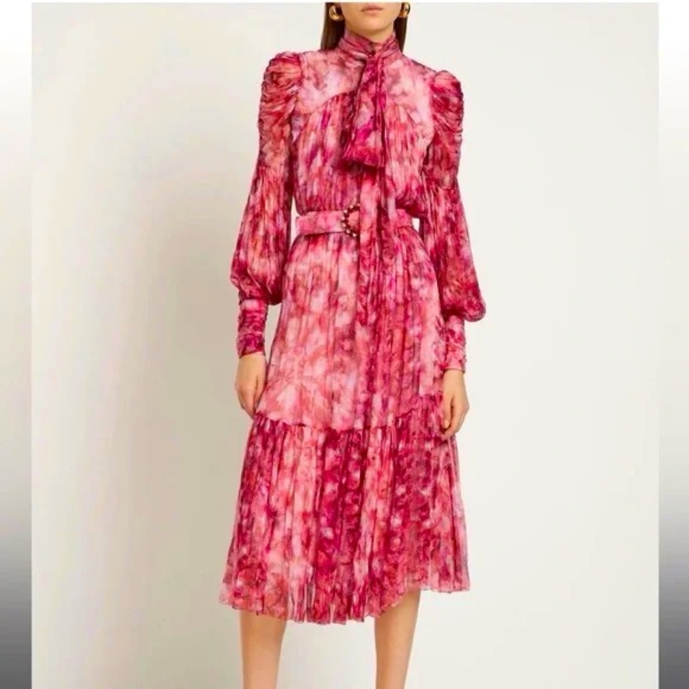 Zimmermann Dresses | Zimmermann Garnet Kaleidoscope Tie Neck Gown Garnet